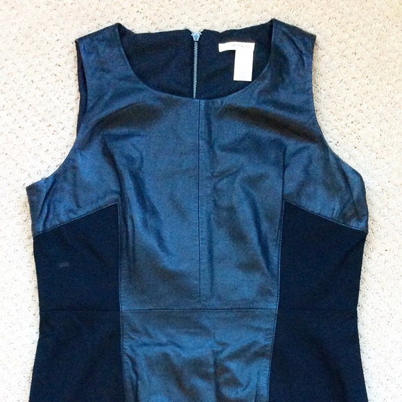 DKNY Sleeveless Dress with Leather Panel - Picture 2 of 7